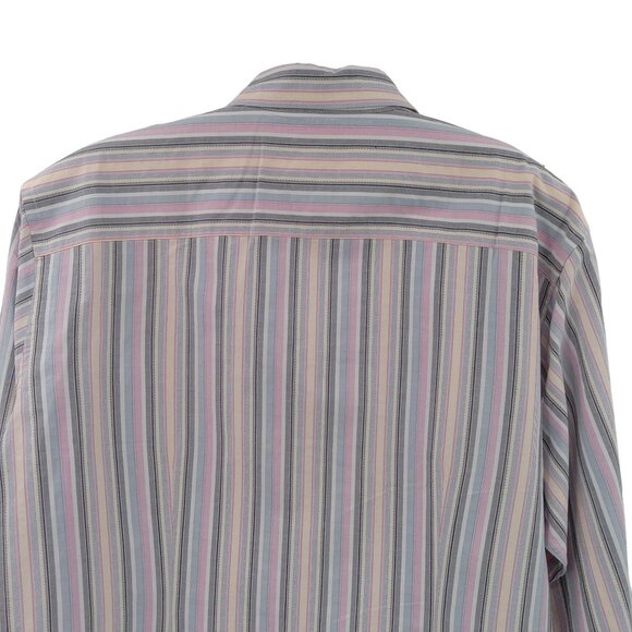 Faconnable Mens Striped Shirt Size L Large Pastel Button Front Pocket Preppy - Picture 8 of 13